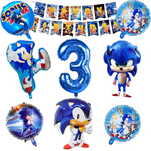 Sonic Luftballon Geburtstag 3, Sonic Party Dekorationen, Sonic Ballon, Sonic Party, Geburtstag 3 Jahr Junge, Hedgehog Party 3 Jahr, Sonic Geburtstag Deko, Kindergeburtstag Deko Party Luftballons von ZAZOOT