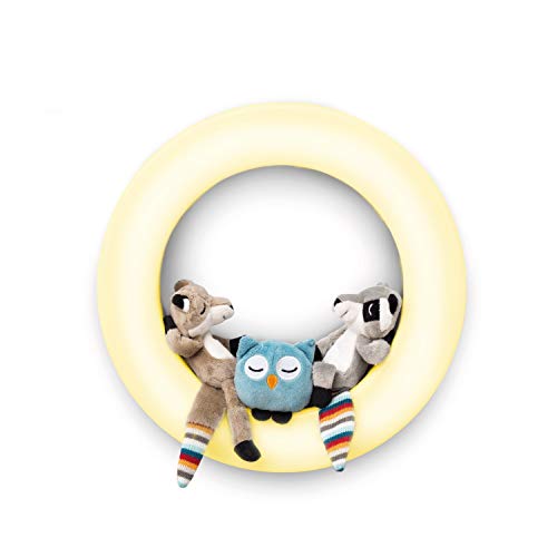 ZAZU Fay Rex and Otis Nachtlicht – Wiederaufladbares Wand-Baby-Nachtlicht mit Plüschtieren | Mehrfarbige LED-Wandlampe für Kinder mit Bewegungsmelder | Wiederaufladbar | Automatische Abschaltung von ZAZU