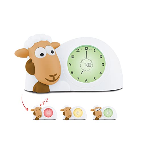 Zazu Sam The Lamb Uhr – Schlafcoach und Nachtlicht | Bringt Ihrem Kind mit visuellen Indikatoren bei, wann es aufwachen soll | Einstellbare Helligkeit | Automatische Abschaltung (Camel) von ZAZU