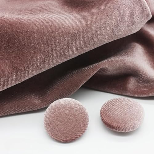 ZAZUZU 10 Stück 10–28 mm goldfarbener Samt runde Stoffknöpfe mit Stoff überzogen Samtknöpfe mit Metallschaft Knöpfe für Kleidung Basteln Nähen von ZAZUZU