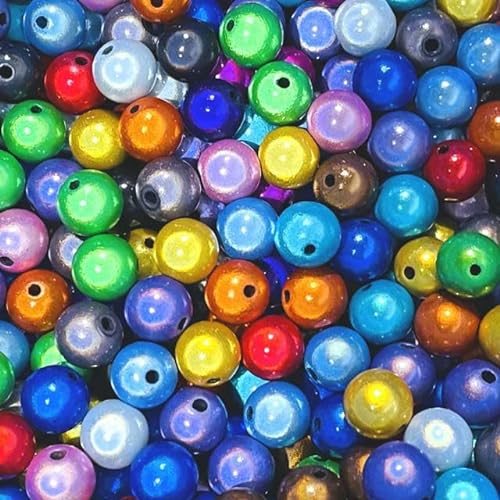 ZAZUZU 100/200/300 Stück reflektierende Perlen, 3D-Illusion, Wunderperlen, 4–30 mm, Stickerei, Acrylperlen für die Schmuckherstellung, hübsch unter Licht von ZAZUZU