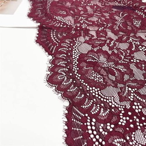 ZAZUZU 3 Yard/Lot Breite 23 cm Burgunderroter elastischer Wimpern-Spitzenbesatz für Kleidung, Rock, Saum, Unterwäsche, Nähen, Handwerk, DIY, Bekleidung, Stoffe, Spitze ZAZUZU 3 Yard/Lot Breite 23 cm Burgunderroter elastischer Wimpern-Spitzenbesatz für Kleidung, Rock, Saum, Unterwäsche, Nähen, Handwerk, DIY, Bekleidung, Stoffe, Spitze von ZAZUZU