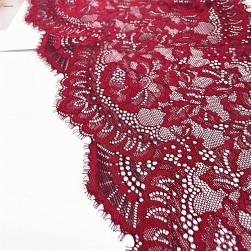 ZAZUZU 3 Yard/Lot Breite 23 cm Burgunderroter elastischer Wimpern-Spitzenbesatz für Kleidung, Rock, Saum, Unterwäsche, Nähen, Handwerk, DIY, Bekleidung, Stoffe, Spitze ZAZUZU 3 Yard/Lot Breite 23 cm Burgunderroter elastischer Wimpern-Spitzenbesatz für Kleidung, Rock, Saum, Unterwäsche, Nähen, Handwerk, DIY, Bekleidung, Stoffe, Spitze von ZAZUZU