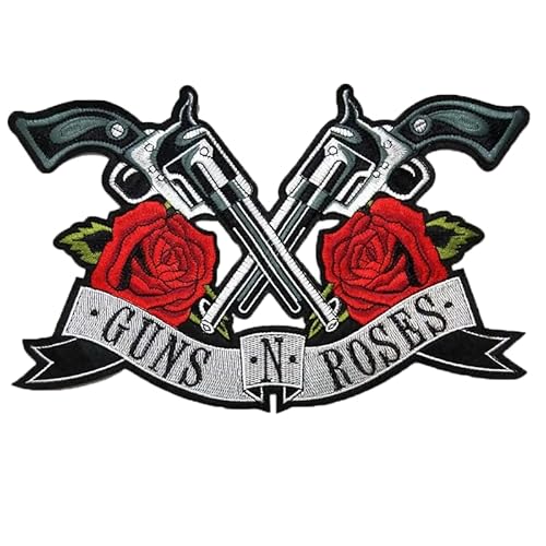ZAZUZU Übergroßer Patch Punk 25 x 26 cm, 2 Stück, Rock-Punk-Band, großes Aufnäher zum Aufbügeln, Aufnäher, Abzeichen, Musik-Schädel, Skelett-Schädel, für Kleidung, Jacken von ZAZUZU