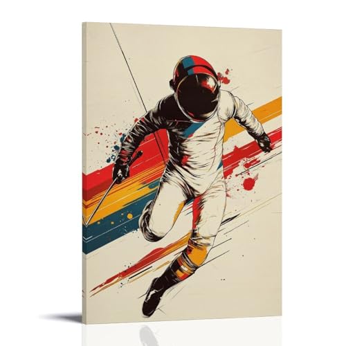 ZBBZJYHH Sportposter – Fechten – Dynamische Linienkunst mit Retro-Farbpalette, modernes künstlerisches Wandbild, Hängedekoration, Poster, 20 x 30 cm ZBBZJYHH Sportposter – Fechten – Dynamische Linienkunst mit Retro-Farbpalette, modernes künstlerisches Wandbild, Hängedekoration, Poster, 20 x 30 cm von ZBBZJYHH