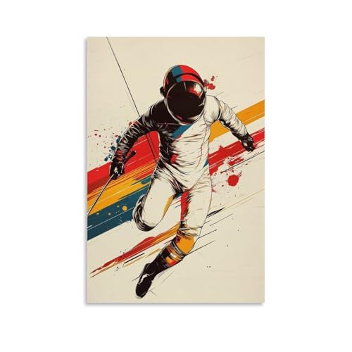 ZBBZJYHH Sportposter – Fechten – Dynamische Linienkunst mit Retro-Farbpalette, modernes künstlerisches Wandbild, Hängedekoration, Poster, 60 x 90 cm ZBBZJYHH Sportposter – Fechten – Dynamische Linienkunst mit Retro-Farbpalette, modernes künstlerisches Wandbild, Hängedekoration, Poster, 60 x 90 cm von ZBBZJYHH