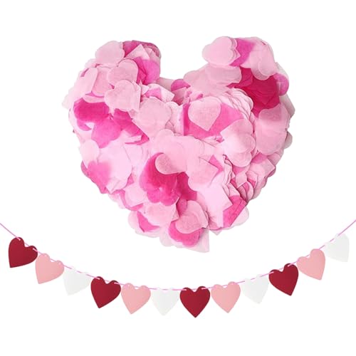 1 Packung herzförmiges Konfetti, 1 Stück Liebesfahne, Geburtstagsdekoration, Feiertagsdekoration, DIY-Dekoration, Party-Konfetti-Pailletten, Hochzeit, herzförmige Dekorationskonfetti 1 Packung herzförmiges Konfetti, 1 Stück Liebesfahne, Geburtstagsdekoration, Feiertagsdekoration, DIY-Dekoration, Party-Konfetti-Pailletten, Hochzeit, herzförmige Dekorationskonfetti von ZBHDEYG