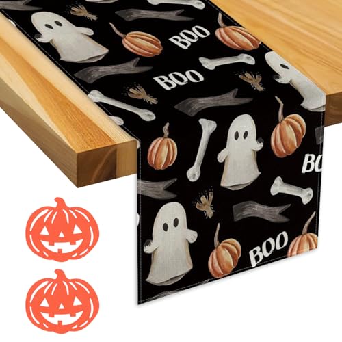 1 Stück Bedruckte Tischdecke, 2 Stück Kürbis-Untersetzer, Halloween-Tischläufer, Streifen-Tischläufer, Küchentischdekoration, Vintage-Tischdecke, Halloween-Party-Tischdekoration 1 Stück Bedruckte Tischdecke, 2 Stück Kürbis-Untersetzer, Halloween-Tischläufer, Streifen-Tischläufer, Küchentischdekoration, Vintage-Tischdecke, Halloween-Party-Tischdekoration von ZBHDEYG