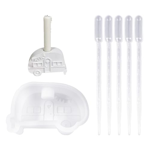 1 Stück Gießform, 5 Stück 5Ml Tropfer, Kerzenhalter Silikonform, Kerzen-Silikonform, Bastelgussform 1 Stück Gießform, 5 Stück 5Ml Tropfer, Kerzenhalter Silikonform, Kerzen-Silikonform, Bastelgussform von ZBHDEYG