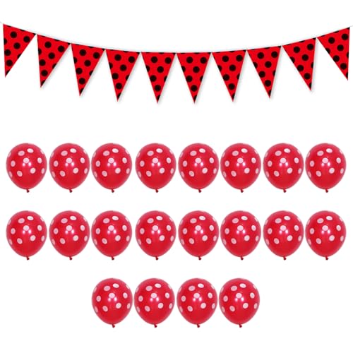 20 Stück Marienkäfer-Luftballons, 1 Schnur Mit 10 Marienkäfer-Dreiecksfahnen, Rote Und Schwarze Gepunktete Luftballons, Luftballons Mit Insektenmotiv, Geeignet Für Hochzeiten Und Mottopartys 20 Stück Marienkäfer-Luftballons, 1 Schnur Mit 10 Marienkäfer-Dreiecksfahnen, Rote Und Schwarze Gepunktete Luftballons, Luftballons Mit Insektenmotiv, Geeignet Für Hochzeiten Und Mottopartys von ZBHDEYG