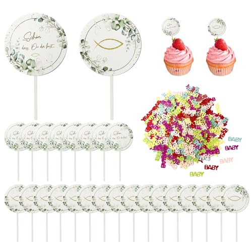 24 Stück Kucheneinlagen, 1 Tüte Englisches Konfetti Für Babys, Dekorationen Zur Taufe Von Neugeborenen, Tortenaufsatz Zur Taufe, Dekoration Zur Kommunion, Zubehör Für Die Babyparty 24 Stück Kucheneinlagen, 1 Tüte Englisches Konfetti Für Babys, Dekorationen Zur Taufe Von Neugeborenen, Tortenaufsatz Zur Taufe, Dekoration Zur Kommunion, Zubehör Für Die Babyparty von ZBHDEYG