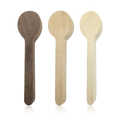 3 stuks houten lepels, gesneden hout, hout voor Carving, lepel Carving Set, houtsnijwerk lepels, Carving hout Blanks, kleine houtsnijwerk (Raw Wood Color) von ZBHDEYG