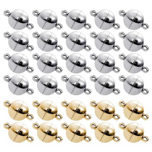 30 Stück Magnetschnallen, magnetische Armbandschnallen, glänzende Kugel-Magnetschnallen,DIY-Schmuckzubehör für die Herstellung von Verbindungsschnallen für Halsketten und Armbänder 30 Stück Magnetschnallen, magnetische Armbandschnallen, glänzende Kugel-Magnetschnallen,DIY-Schmuckzubehör für die Herstellung von Verbindungsschnallen für Halsketten und Armbänder von ZBHDEYG