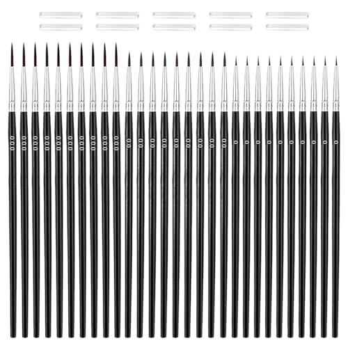 ZBHDEYG 30 Stück kleine Acrylpinsel, Gesichtsmalpinsel, Miniatur-Pinsel, feine Pinsel, 10 Stück transparente Stift-Sets, Schwarz, Holzgriff, PAINT_BRUSH ZBHDEYG 30 Stück kleine Acrylpinsel, Gesichtsmalpinsel, Miniatur-Pinsel, feine Pinsel, 10 Stück transparente Stift-Sets, Schwarz, Holzgriff, PAINT_BRUSH von ZBHDEYG