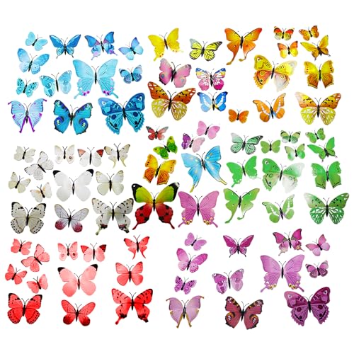 84 Stück Schmetterlingsdekorationen, 3D-Schmetterlinge, selbstklebende Schmetterlingsdekorationen, Raumdekoration, Basteldekoration, Tischdekoration, Schmetterlings-Wandaufkleber, bunte Schmetterlings 84 Stück Schmetterlingsdekorationen, 3D-Schmetterlinge, selbstklebende Schmetterlingsdekorationen, Raumdekoration, Basteldekoration, Tischdekoration, Schmetterlings-Wandaufkleber, bunte Schmetterlings von ZBHDEYG