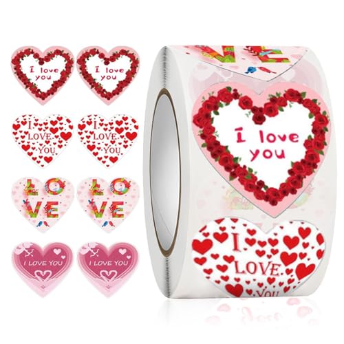 500pcs Valentinstag Aufkleber 1 Zoll Rose Herz Aufkleber Kleber Wickel Etikett Für Hüllkurven Valentines Karte Hochzeit von ZBIianxer