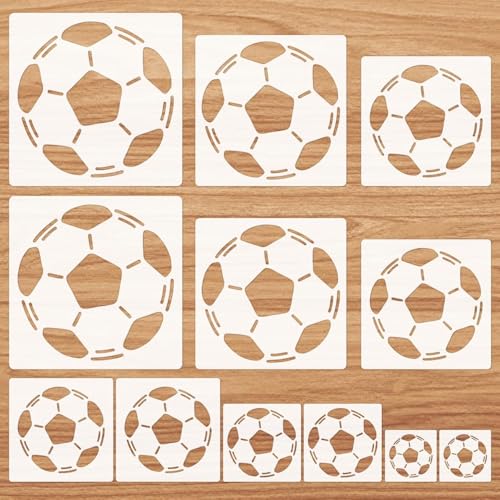 12 Stück Fußball Schablonen, Wiederverwendbar Stencil Airbrush Schablone Wand Malen Schablonen, Football Schablonen für Glas, Wänden, Malen DIY Inklusive Zeichenbrettpinsel 12 Stück Fußball Schablonen, Wiederverwendbar Stencil Airbrush Schablone Wand Malen Schablonen, Football Schablonen für Glas, Wänden, Malen DIY Inklusive Zeichenbrettpinsel von ZBKJYILF