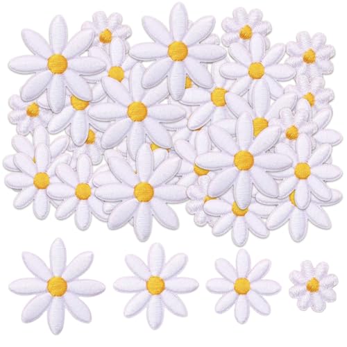 40 Stück Gänseblümchen zum Aufbügeln, Patches in Verschiedenen Größen für Kleidung, Gänseblümchen Blumen Bügelflicken, Polyester Applikationen Flicken zum Aufbügeln Oder Nähen 40 Stück Gänseblümchen zum Aufbügeln, Patches in Verschiedenen Größen für Kleidung, Gänseblümchen Blumen Bügelflicken, Polyester Applikationen Flicken zum Aufbügeln Oder Nähen von ZBKJYILF
