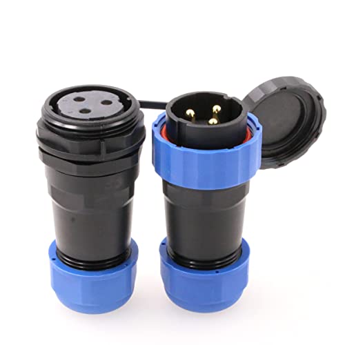 ZBLZGP SD28 3 Pin 45A In Line Kabel Männlich Weiblich Stecker Buchse Wasserdicht IP68 Luftfahrt 28MM Stecker Rund Elektrisch Automotive Kunststoff Stromstecker von ZBLZGP