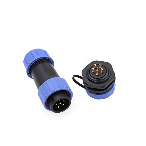ZBLZGP SP21 6 Pin Male Cable Plug Female Panel Mount Socket,Aviation Circular Electrical Industrial Waterproof Connector,15A 18AWG Wire Threaded Coupling Cable Connector ZBLZGP SP21 6 Pin Male Cable Plug Female Panel Mount Socket,Aviation Circular Electrical Industrial Waterproof Connector,15A 18AWG Wire Threaded Coupling Cable Connector von ZBLZGP