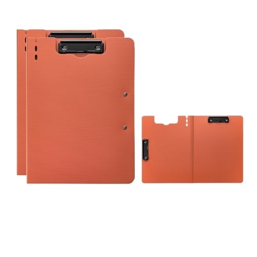 Foldover Klemmbrett Ringbuch Dokumententasche, Aktenordner 2er-Pack Doppelclip PP A4 Mehrfarbig(Orange) von ZBORAVPIX