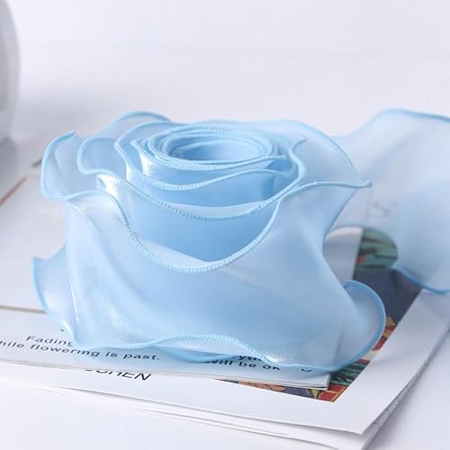 Transparentes Chiffon Organzaband, 10 Yards x 5 Zentimeter Polycotton-Organzaband A16 for Blumensträuße und Geschenkverpackungen von ZBORAVPIX