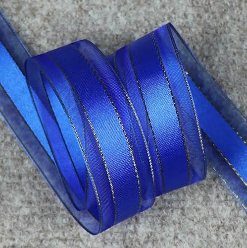 Transparentes Chiffon Organzaband, 5 Yards 25mm Organzabänder Mehrfarbig(Blue) von ZBORAVPIX