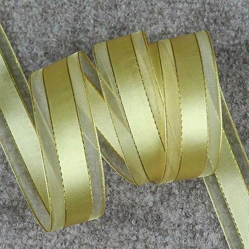 Transparentes Chiffon Organzaband, 5 Yards 25mm Organzabänder Mehrfarbig(Yellow) von ZBORAVPIX