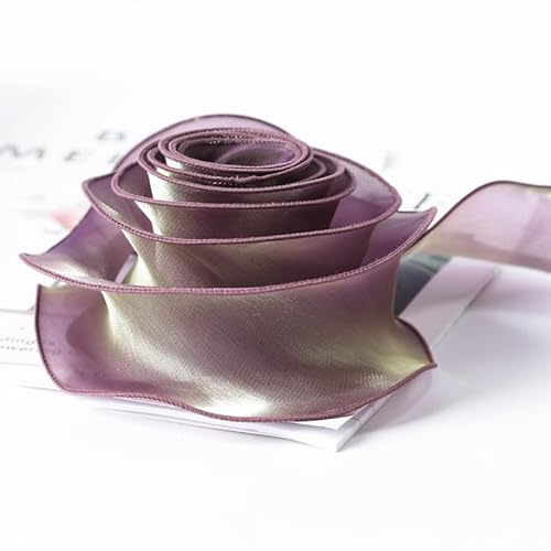 Transparentes Chiffon Organzaband, Organzaband, durchsichtig, glänzend, Polycotton, Bastelband for Blumen, Blumensträuße, Geschenkverpackungen, A19, 9,1 m x 5 cm von ZBORAVPIX