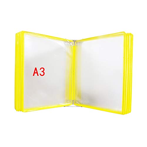 Wandmontiertes Poster Flip Book Display， Dokumentenhalter A3 mit 10 Paneelen und 20 Taschen 45 * 32 * 8CM(C) von ZBORAVPIX