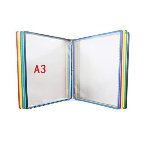 Wandmontiertes Poster Flip Book Display， Dokumentenhalter A3 mit 10 Paneelen und 20 Taschen 45 * 32 * 8CM(D) von ZBORAVPIX