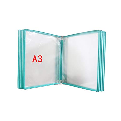 Wandmontiertes Poster Flip Book Display， Dokumentenhalter A3 mit 10 Paneelen und 20 Taschen 45 * 32 * 8CM(F) von ZBORAVPIX