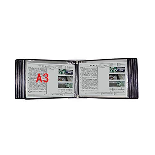 Wandmontiertes Poster Flip Book Display， Dokumentenhalter A3 mit 10 Paneelen und 20 Taschen 45 * 32 * 8CM(H) von ZBORAVPIX