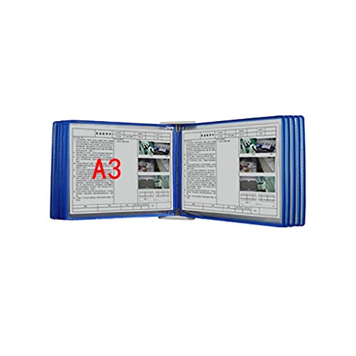 Wandmontiertes Poster Flip Book Display， Dokumentenhalter A3 mit 10 Paneelen und 20 Taschen 45 * 32 * 8CM(K) von ZBORAVPIX