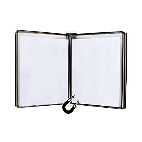 Wandmontiertes Poster Flip Book Display， Wandmontierter Aktenhalter A3 [16,53 Zoll × 11,69 Zoll] 10 Taschen, an Metallvorrichtung befestigt(Black) von ZBORAVPIX
