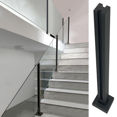 ZBORAVPIX Balkon Glasgeländer Säule Balustrade, Klemme for gehärtete Glasplatten mit Schlitz, Geländerpfosten aus Edelstahl, 60–105 cm hoch(Middle Post,75cm/29.5inch High) von ZBORAVPIX
