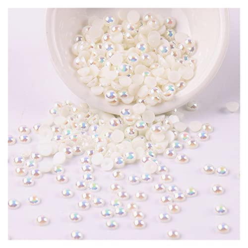 ZBORAVPIX Faux Pearls Perlen, 3mm Acryl Imitation Flatback Perlen Multicolor 500 stücke for Handwerk DIY Schmuck Zubehör(Milk) von ZBORAVPIX