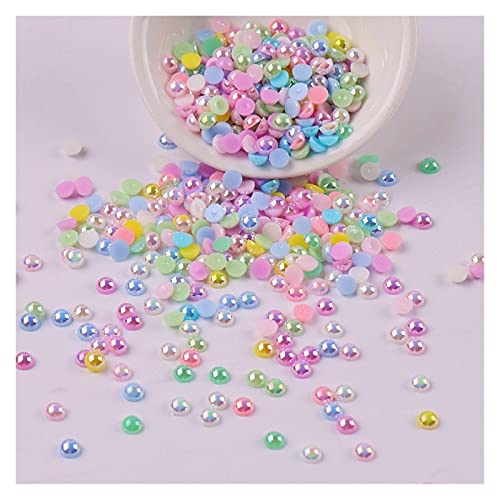 ZBORAVPIX Faux Pearls Perlen, 3mm Acryl Imitation Flatback Perlen Multicolor 500 stücke for Handwerk DIY Schmuck Zubehör(Mix Macaroon) von ZBORAVPIX