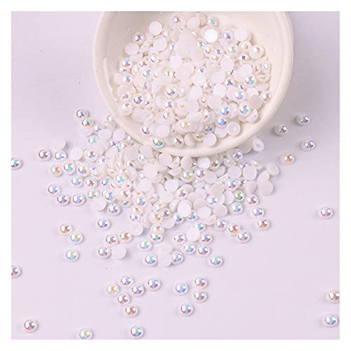 ZBORAVPIX Faux Pearls Perlen, 3mm Acryl Imitation Flatback Perlen Multicolor 500 stücke for Handwerk DIY Schmuck Zubehör(White) von ZBORAVPIX