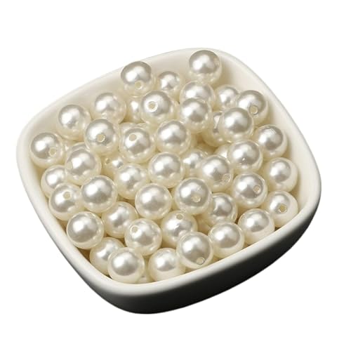 ZBORAVPIX Faux Pearls Perlen, ABS Imitation Perle Perlen Lose Runde Perlen for DIY Schmuck Machen 4-16mm Multicolor(Beige,12mm 30pc) von ZBORAVPIX