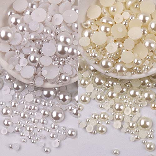 ZBORAVPIX Faux Pearls Perlen, ABS-Imitationsperlen, halbrund, Flache Rückseite, Harzperlen, Mehrfarbig, 2–14 mm, mehrere Packungsgrößen(14mm 20pcs) von ZBORAVPIX