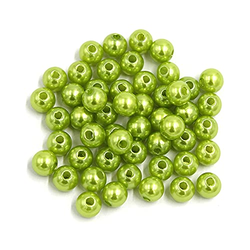 ZBORAVPIX Faux Pearls Perlen, Acryl-Imitationsperlen for die Schmuckherstellung und for Basteln, 4 mm, Mehrfarbig, Packung mit 300 Stück(Green) von ZBORAVPIX