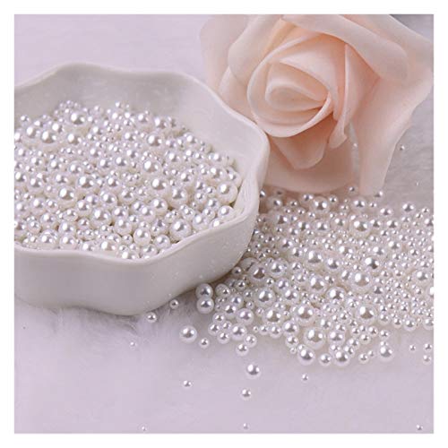 ZBORAVPIX Faux Pearls Perlen, Acryl-Imitationsperlen mit Flacher Rückseite, Mehrfarbig, 3–8 mm, ohne Löcher, 200 Stück(15) von ZBORAVPIX