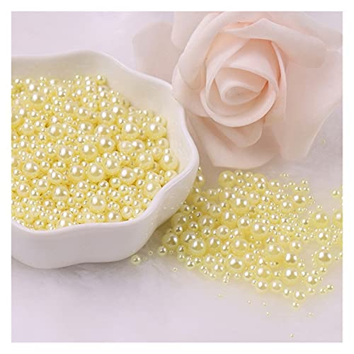 ZBORAVPIX Faux Pearls Perlen, Acryl-Imitationsperlen mit Flacher Rückseite, Mehrfarbig, 3–8 mm, ohne Löcher, 200 Stück(17) von ZBORAVPIX