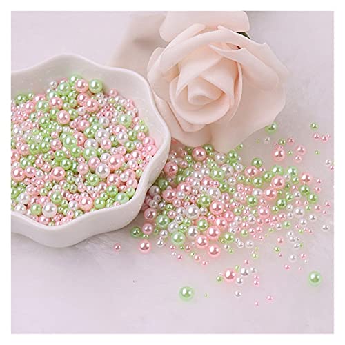 ZBORAVPIX Faux Pearls Perlen, Acryl-Imitationsperlen mit Flacher Rückseite, Mehrfarbig, 3–8 mm, ohne Löcher, 200 Stück(8) von ZBORAVPIX