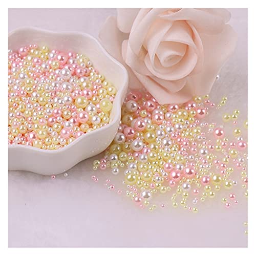 ZBORAVPIX Faux Pearls Perlen, Acryl-Imitationsperlen mit Flacher Rückseite, Mehrfarbig, 3–8 mm, ohne Löcher, 200 Stück(9) von ZBORAVPIX