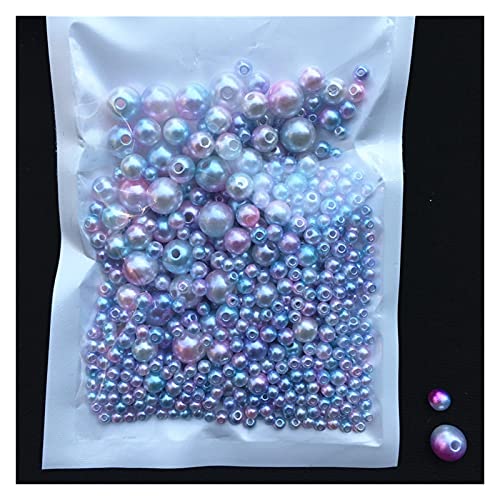 ZBORAVPIX Faux Pearls Perlen, Acryl-Imitationsperlen mit Loch, 150–200 Stück, Mehrfarbig, 3/4/5/6/8 mm, zur Schmuckherstellung(Mix Size C01) von ZBORAVPIX