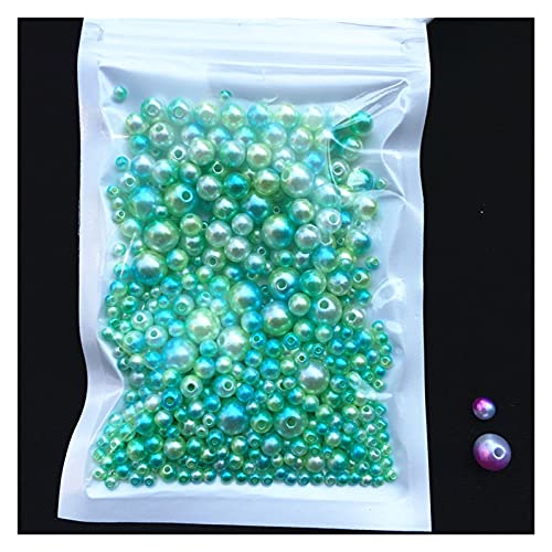 ZBORAVPIX Faux Pearls Perlen, Acryl-Imitationsperlen mit Loch, 150–200 Stück, Mehrfarbig, 3/4/5/6/8 mm, zur Schmuckherstellung(Mix Size C03) von ZBORAVPIX