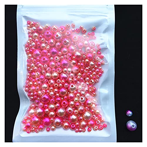 ZBORAVPIX Faux Pearls Perlen, Acryl-Imitationsperlen mit Loch, 150–200 Stück, Mehrfarbig, 3/4/5/6/8 mm, zur Schmuckherstellung(Mix Size C04) von ZBORAVPIX