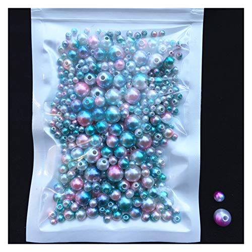 ZBORAVPIX Faux Pearls Perlen, Acryl-Imitationsperlen mit Loch, 150–200 Stück, Mehrfarbig, 3/4/5/6/8 mm, zur Schmuckherstellung(Mix Size C05) von ZBORAVPIX